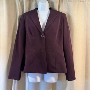 Kasper Womens Purple Blazer Jacket Business Casual Size 10‎